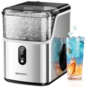 Summer Surprise Deal – Limited Time & Quantity at RM 19.9！EUHOMY Nugget Ice Makers Countertop, Pebble Ice Maker Machine with 35lbs/24H Soft Ice, Self-Cleaning Sonic Ice Maker with Ice Scoop&Basket, Pellet Ice Maker for Home/Kitchen/Office