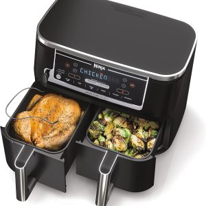 Celebrate with Us Anniversary Limited-Time & Limited-Quantity Deal RM 99.00：Ninja Foodi 10QT 6-in-1 DualZone Smart XL Air Fryer, 2 Independent 5QT Baskets, Smart Cook Thermometer, Match Cook, Smart Finish, Air Fry, Roast, Bake, Dehydrate, Reheat, Grey, DZ550