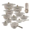 Big Summer Sale Limited Time Offer RM 9.9：LIFE SMILE Cookware Set Granite Stone 29 Pieces - Pots and Pans set Multi Layer Granite Non Stick Coating Cookware Sets 100% PFOA FREE,Complete Kitchenware Cooking Sets and Frying Pans